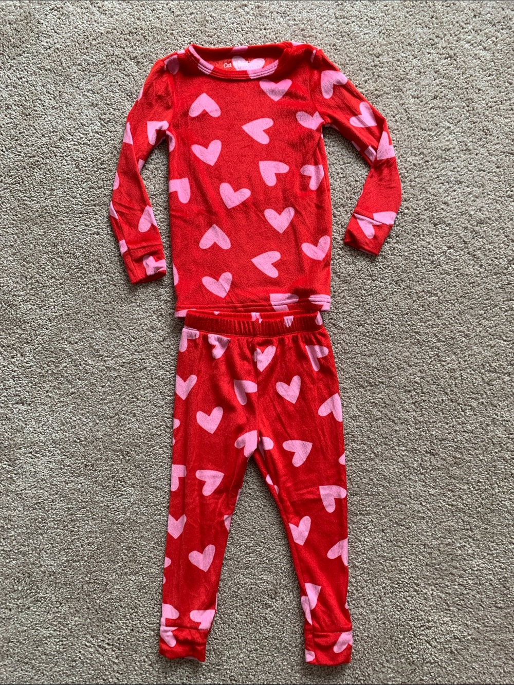 Kids Heart Print Pajama Set